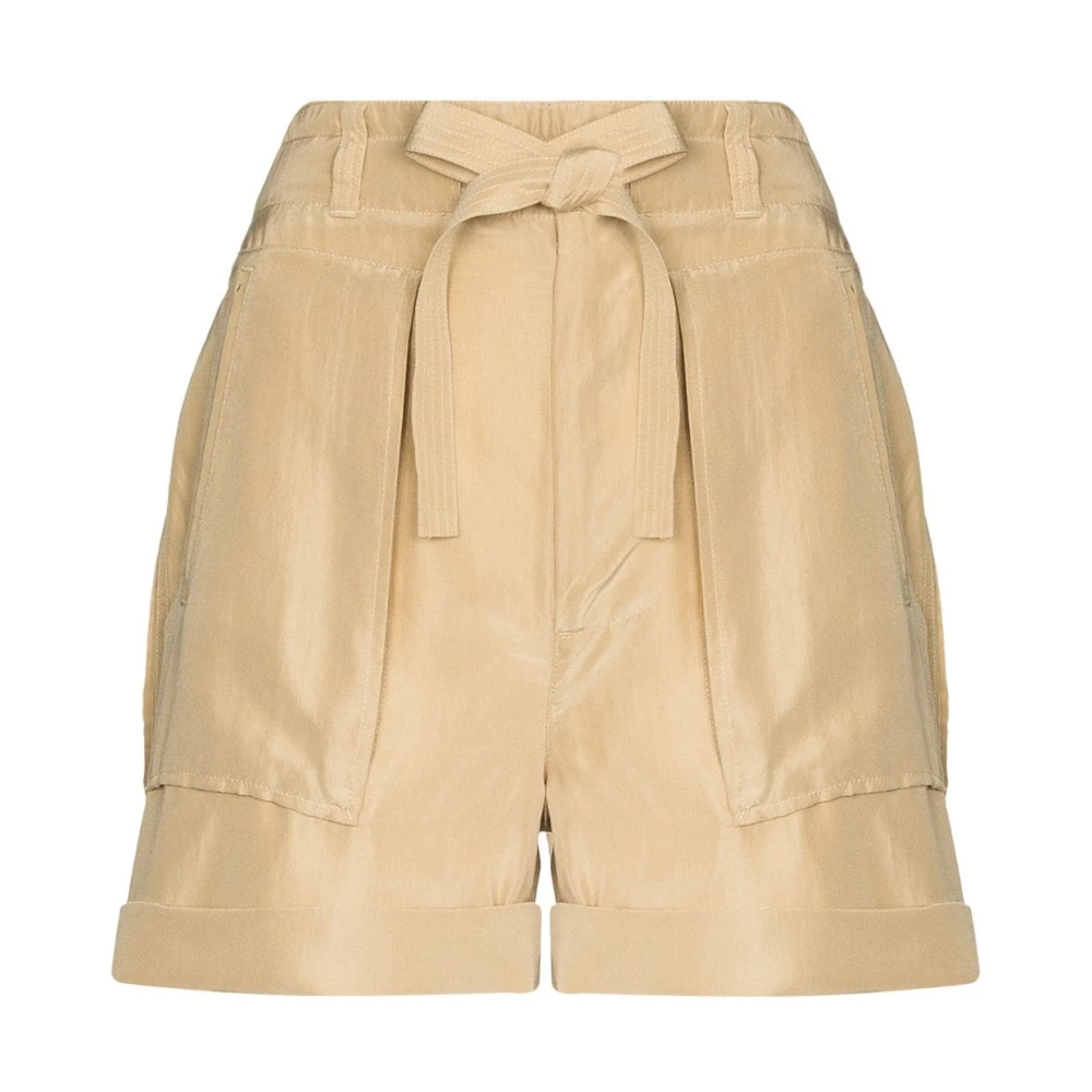 Polo Ralph Lauren Beige Silk Casual Cargo Shorts Beige, Dam