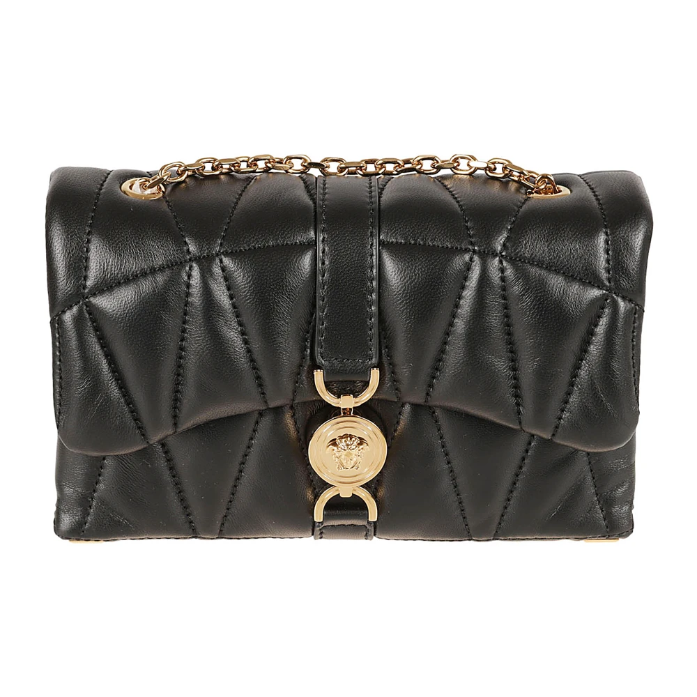 Versace Mini Kleio Lamb Leather Väska Black, Dam