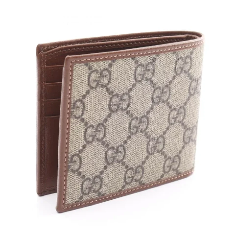 Gucci Vintage Pre-owned Plastic wallets Beige Heren