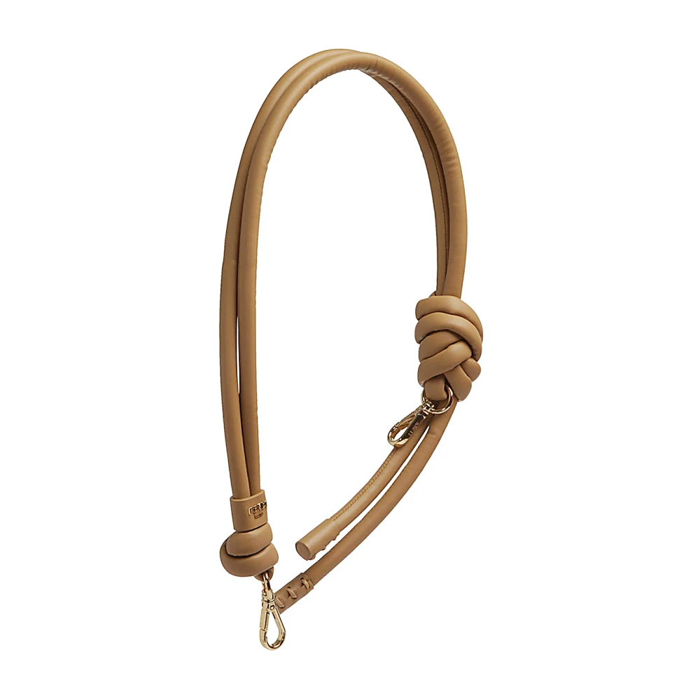 Fendi Women's Beige Leather Shoulder Strap With Oversized Knot - Bag Accessories - One Size - Bags