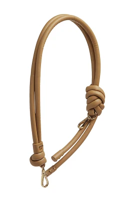 Beige läder axelrem med oversized knut