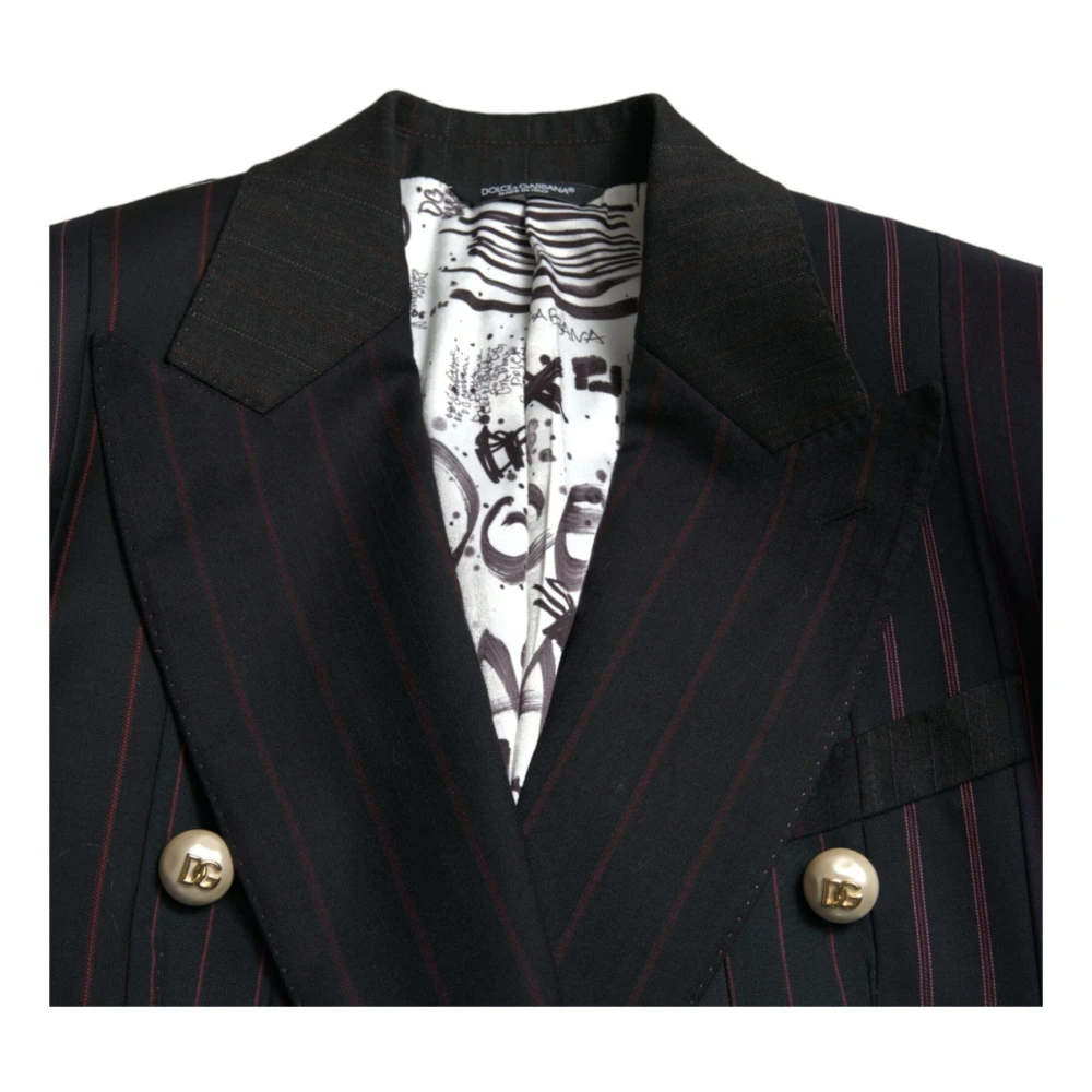 Dolce & Gabbana Gestreepte wollen blazer Black Dames