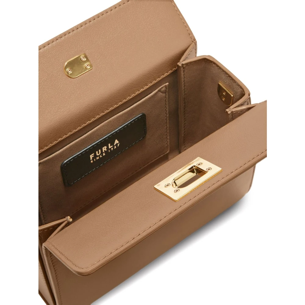 Furla Beige Twist-Lock Schoudertas Beige Dames