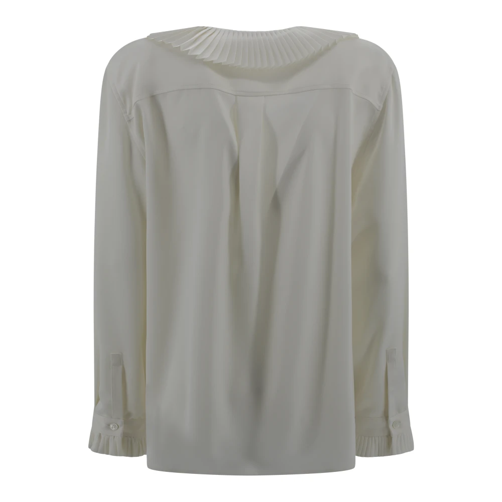 Philosophy di Lorenzo Serafini V-hals Franse Kraag Shirt Ivoor Beige Dames