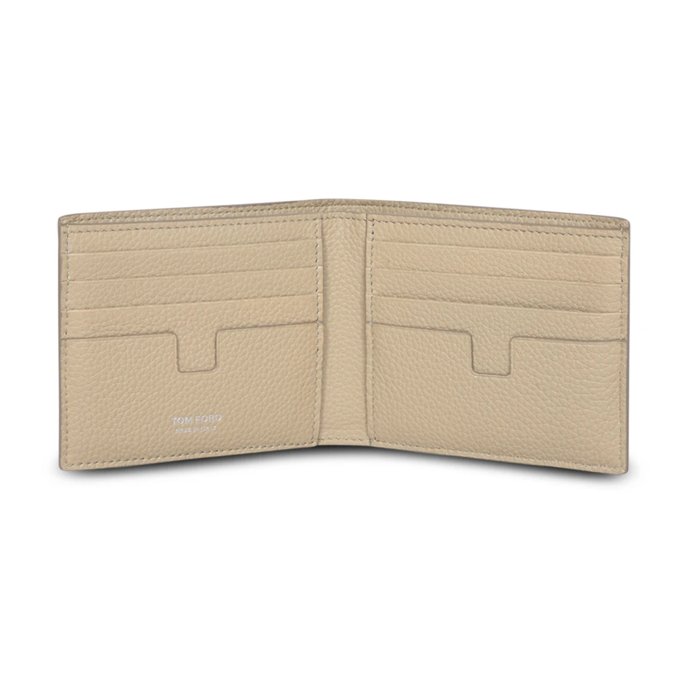 Tom Ford Grained Leather Wallet in Beige Heren
