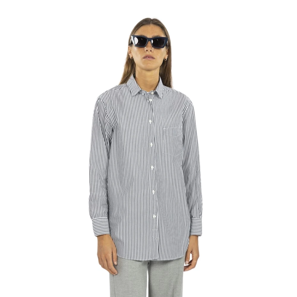 Officine Générale Oversized Gestreepte Shirt Met Knoopsluiting Multicolor Dames