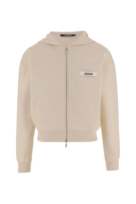 sweat-a-capuche-beige-avec-zip-et-patch-logo