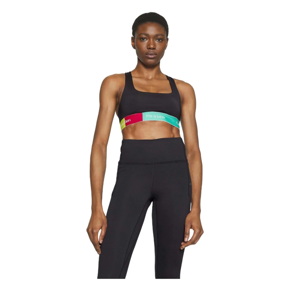 Calvin Klein Dames Medium Ondersteuning Sportbeha Black Dames