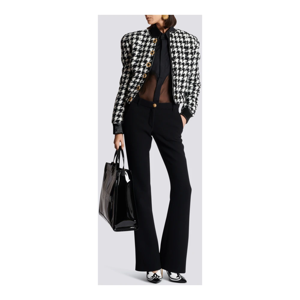 Balmain Zijden Western Overhemd Black Dames
