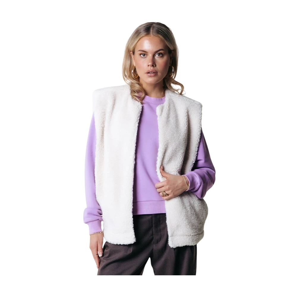 Colourful Rebel Yoni Rebel Teddy Gilet Beige Dames
