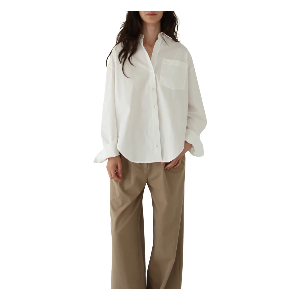 Designers Remix Claire Oversized Shirt Beige Dames