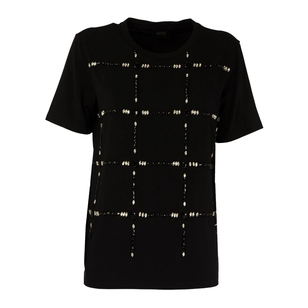 Liu Jo Korte Mouw Juweel Versierd T-shirt Black Dames
