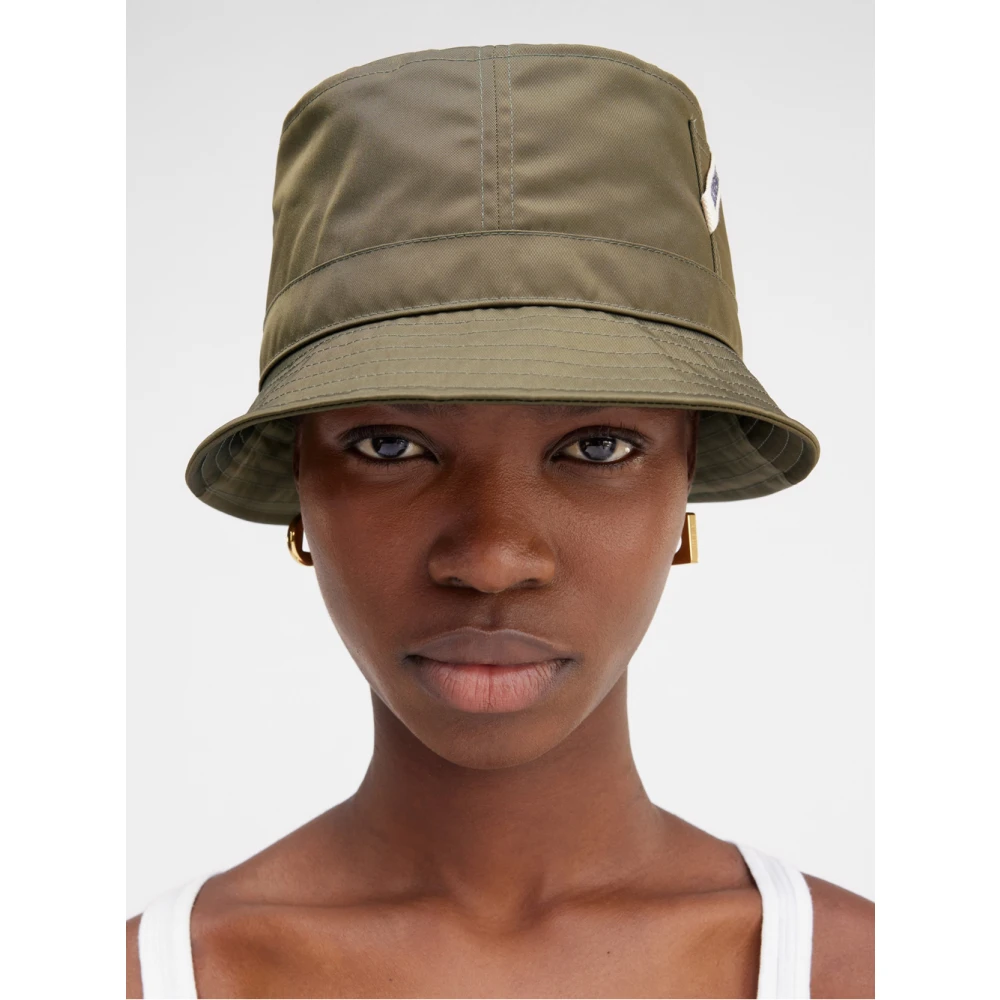 Jacquemus Ovalie Khaki Nylon Hat Green Dames