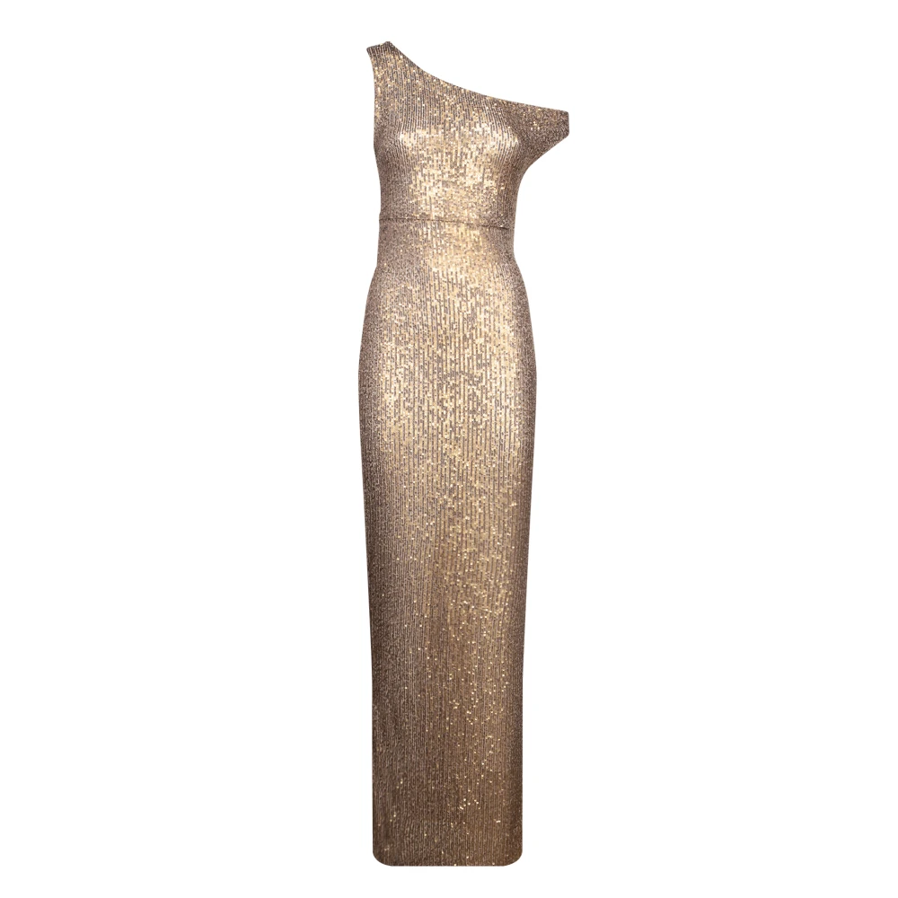 Norma Kamali Women's Yellow One-Shoulder Sequin Dress - Party Dresses - Xs - Dresses