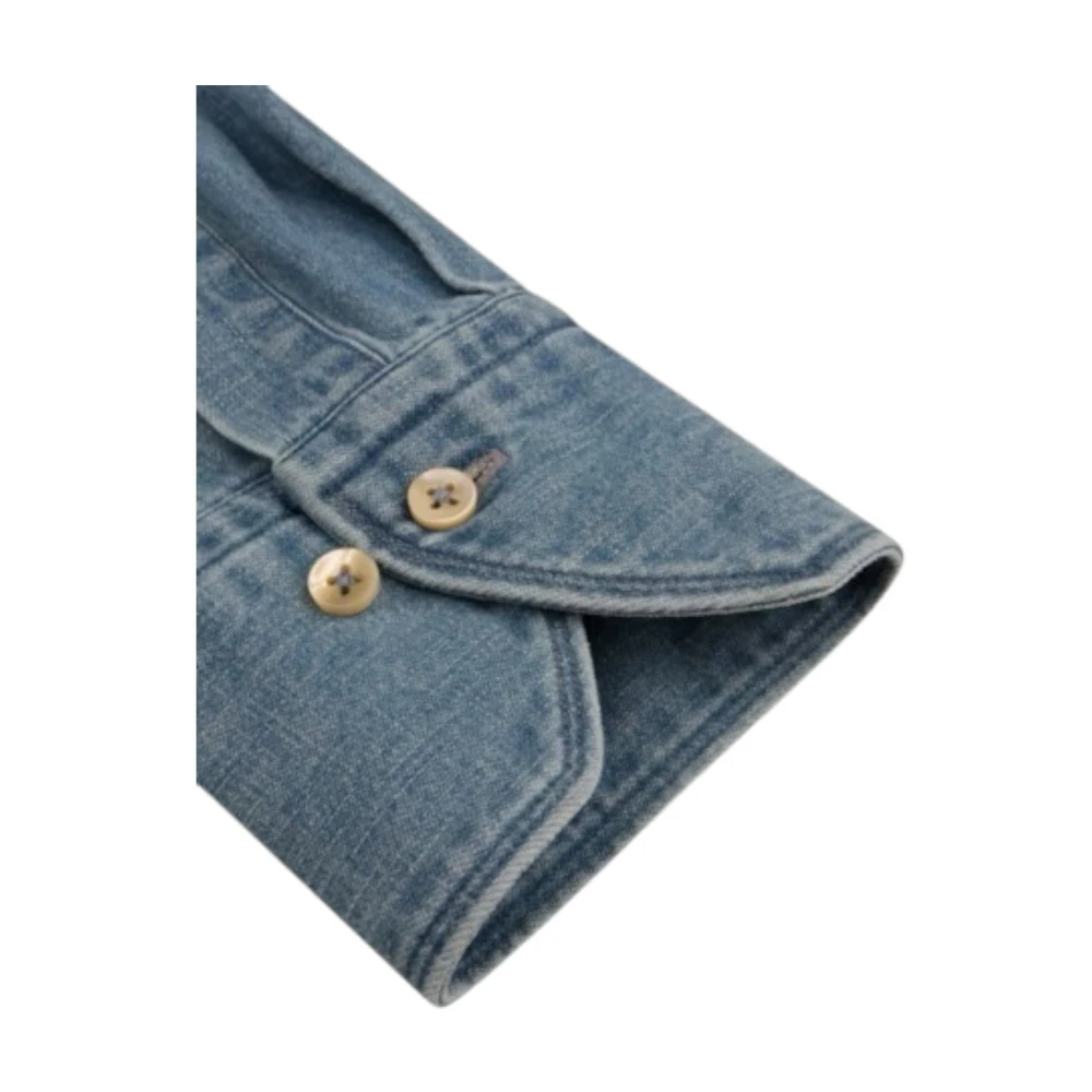 Stenströms Denim Body Shirt met Borstzakken Blue Heren