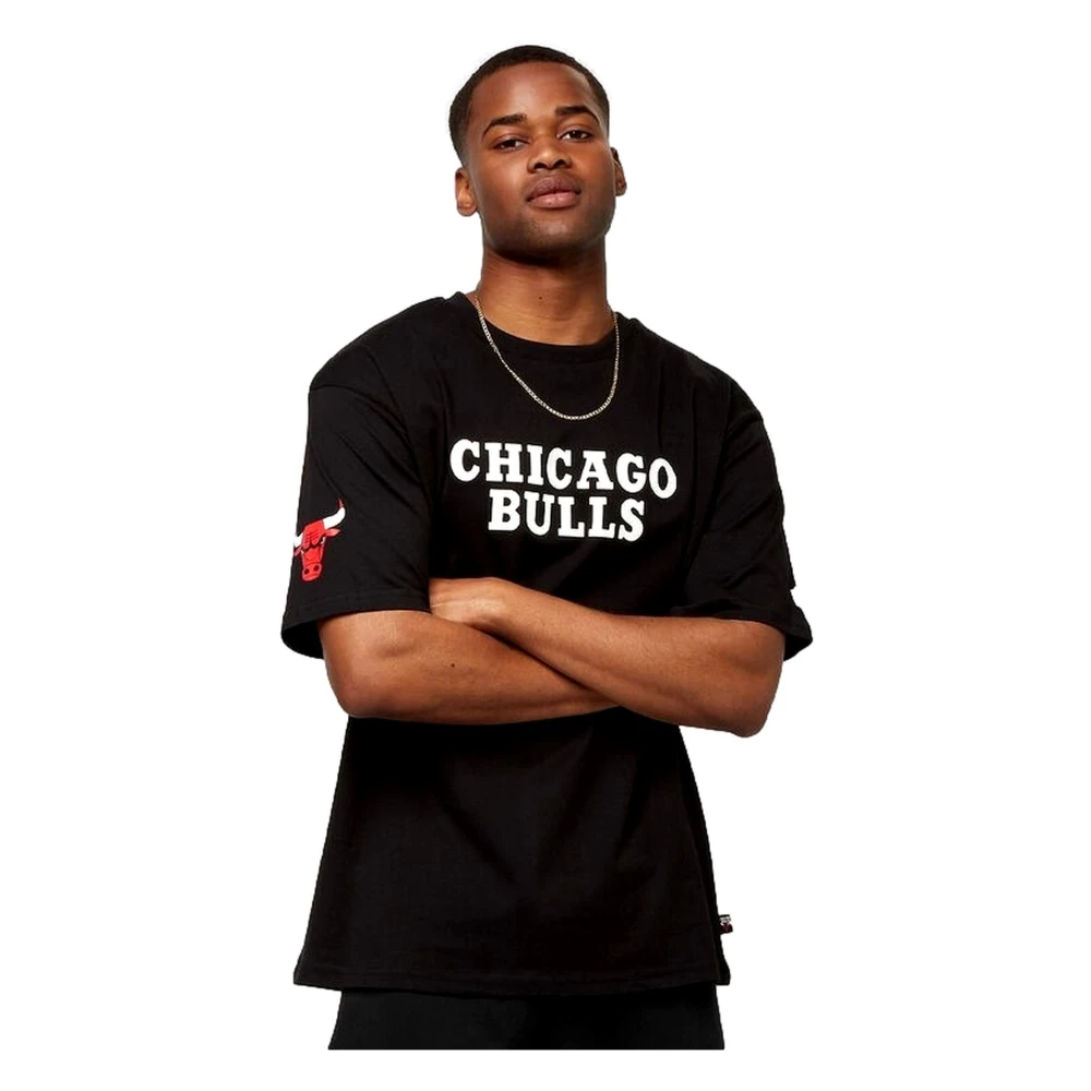 new era Zwarte Bulls Wordmark T-shirt Black Heren