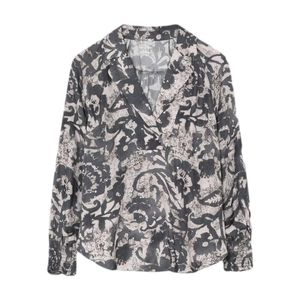 Gustav Lange Mouw Blouse Finja Style Gray Dames