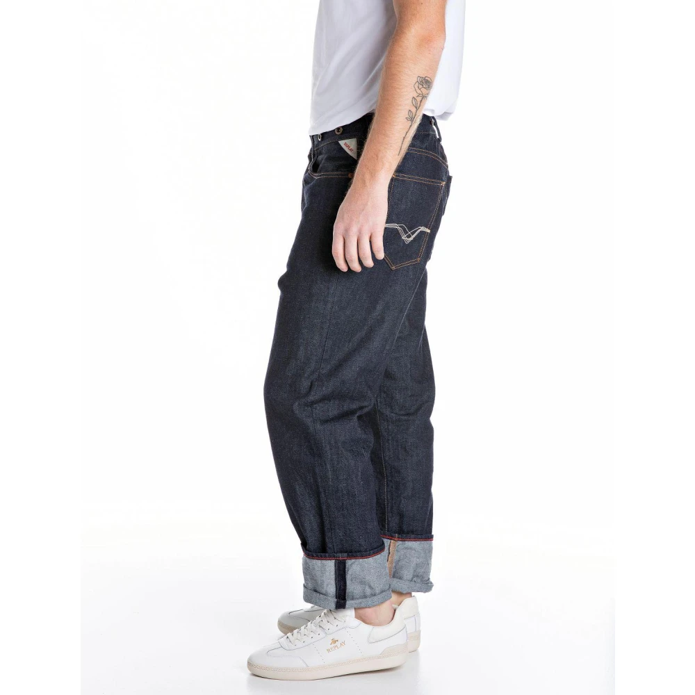 Replay Relaxed Fit Basic Jeans Black Heren