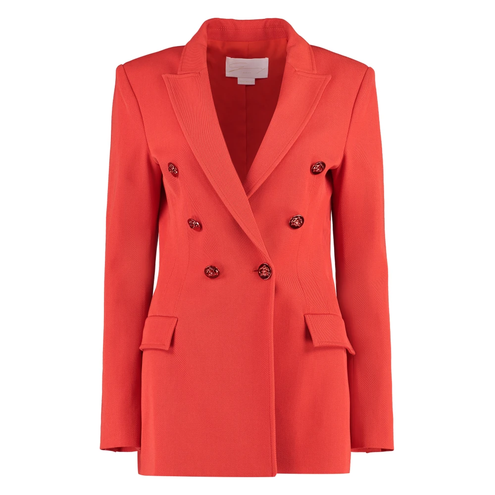 Genny Ull Dubbelknäppt Blazer Red, Dam