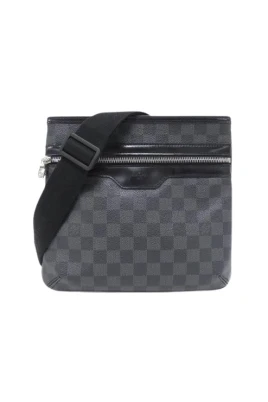 Pre-owned Damier Graphite Tomas axelremsväska