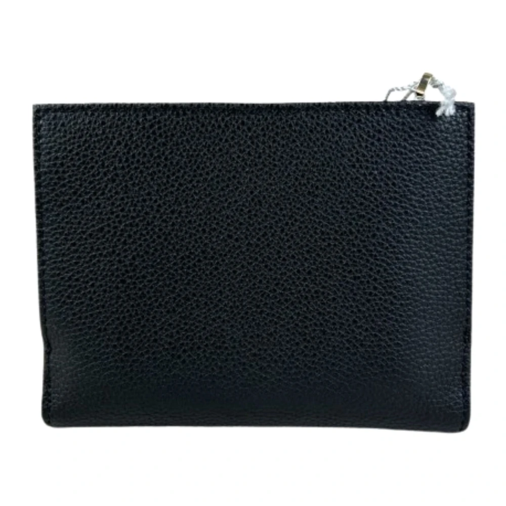 PATRIZIA PEPE Zwarte leren portemonnee gehamerd medium Black Dames