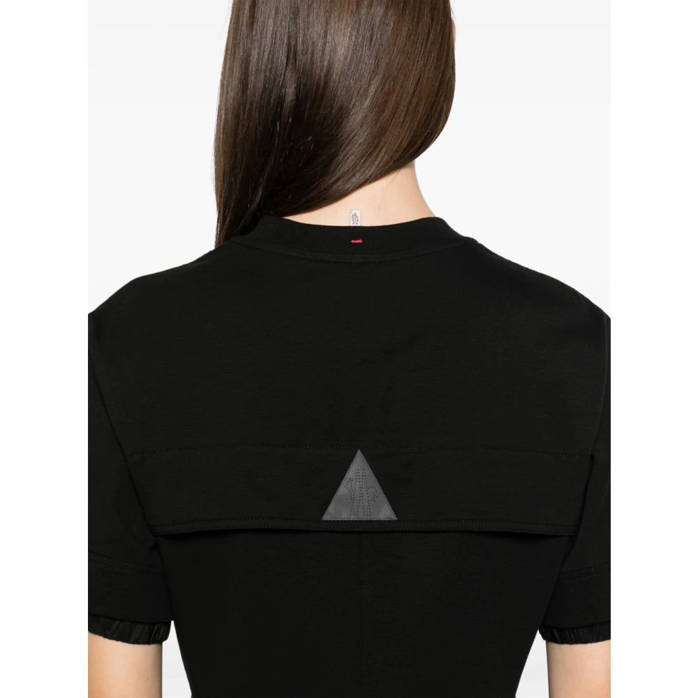 Moncler Zwarte T-shirts en Polos met Logo Patch Black Dames