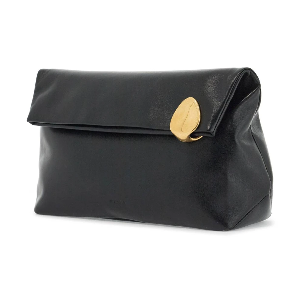 Jil Sander Vierkante Nappa Leren Juweel Pochette Black Dames
