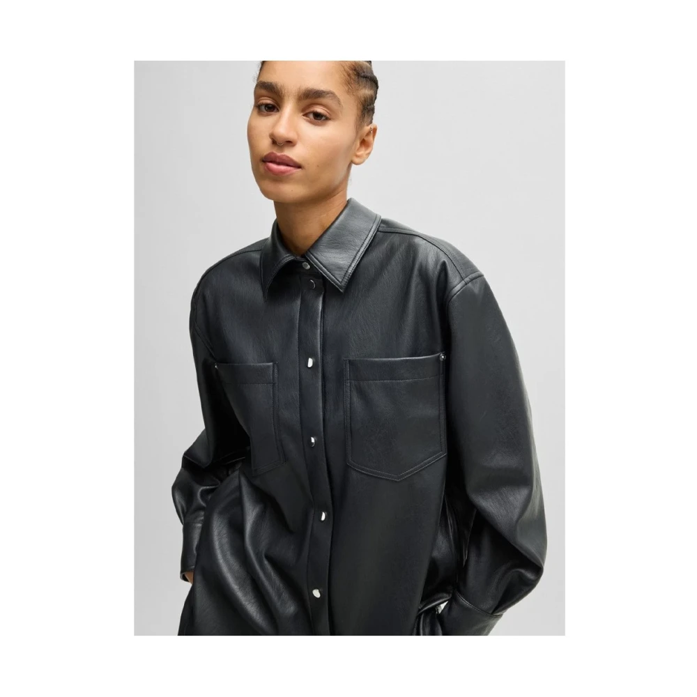 Hugo Boss Stijlvolle Jas voor Mannen Black Dames