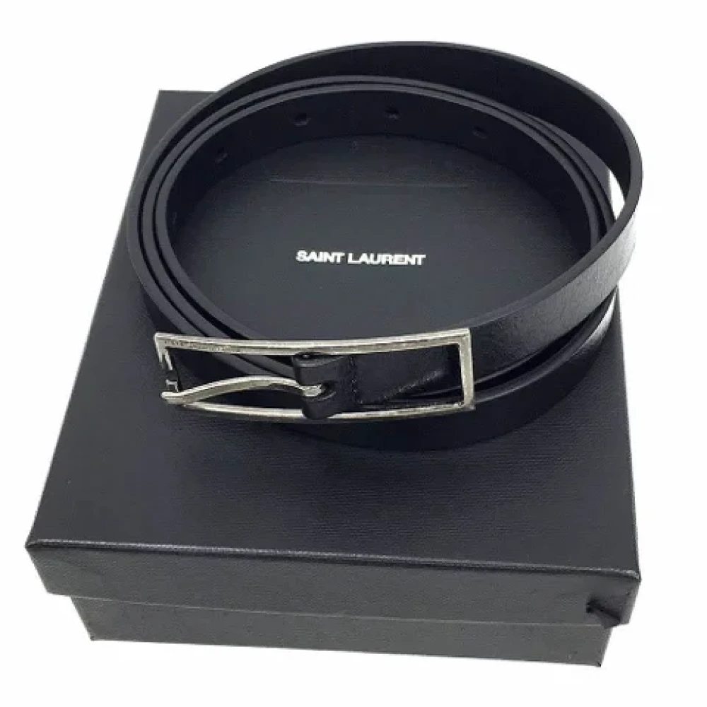 Saint Laurent Vintage Pre-owned Leather belts Black Heren