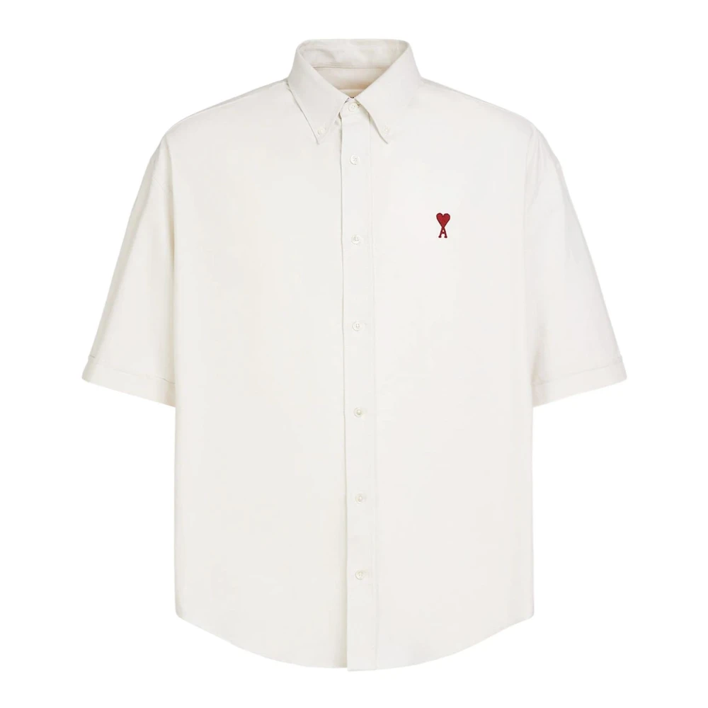 Hvit Bomullsskjorte med Ami de Coeur Monogram