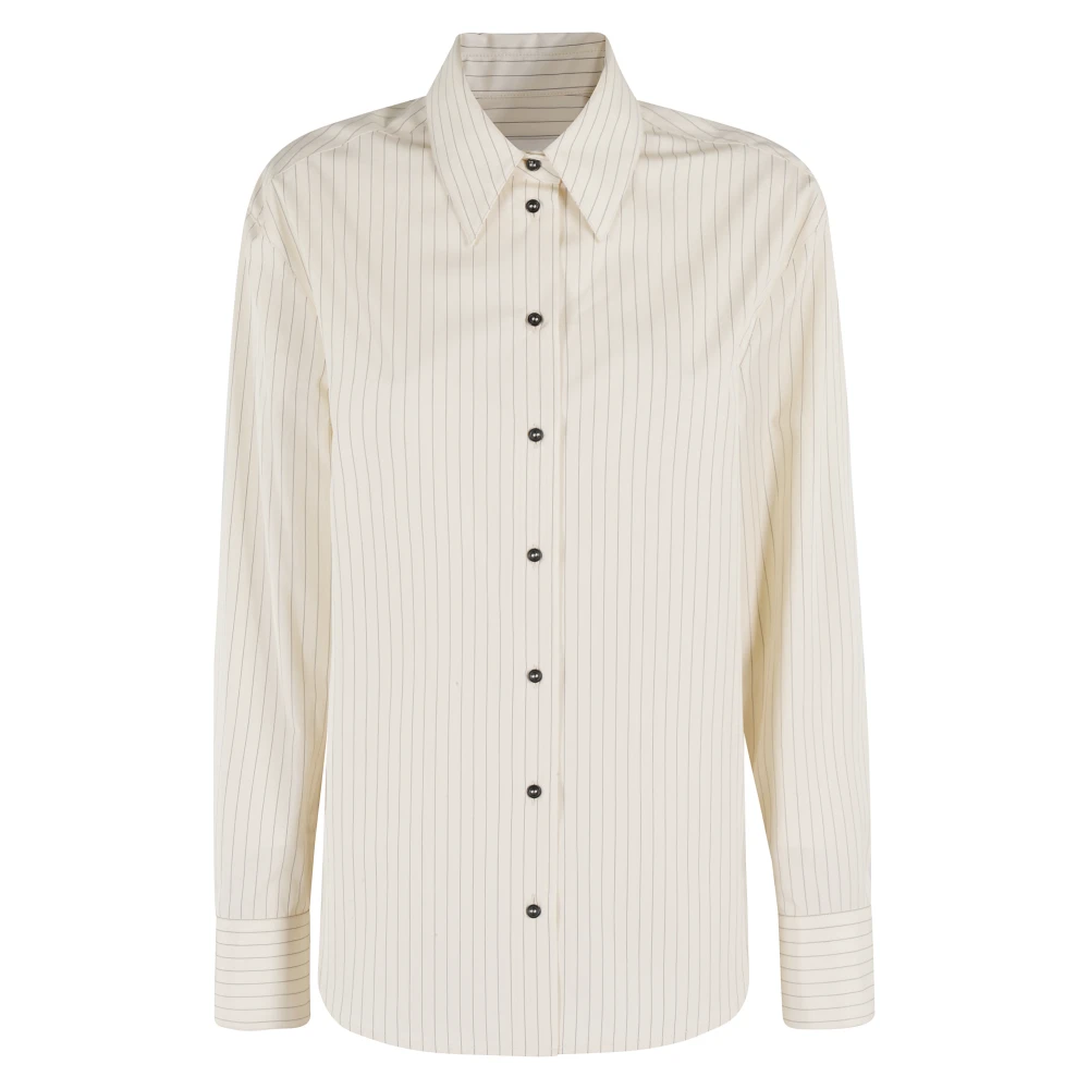 Loulou Studio Casual Katoenen Longsleeve Shirt Beige Dames