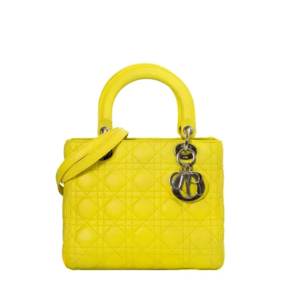 Dior Vintage Pre-owned Leather dior-bags Yellow Dames