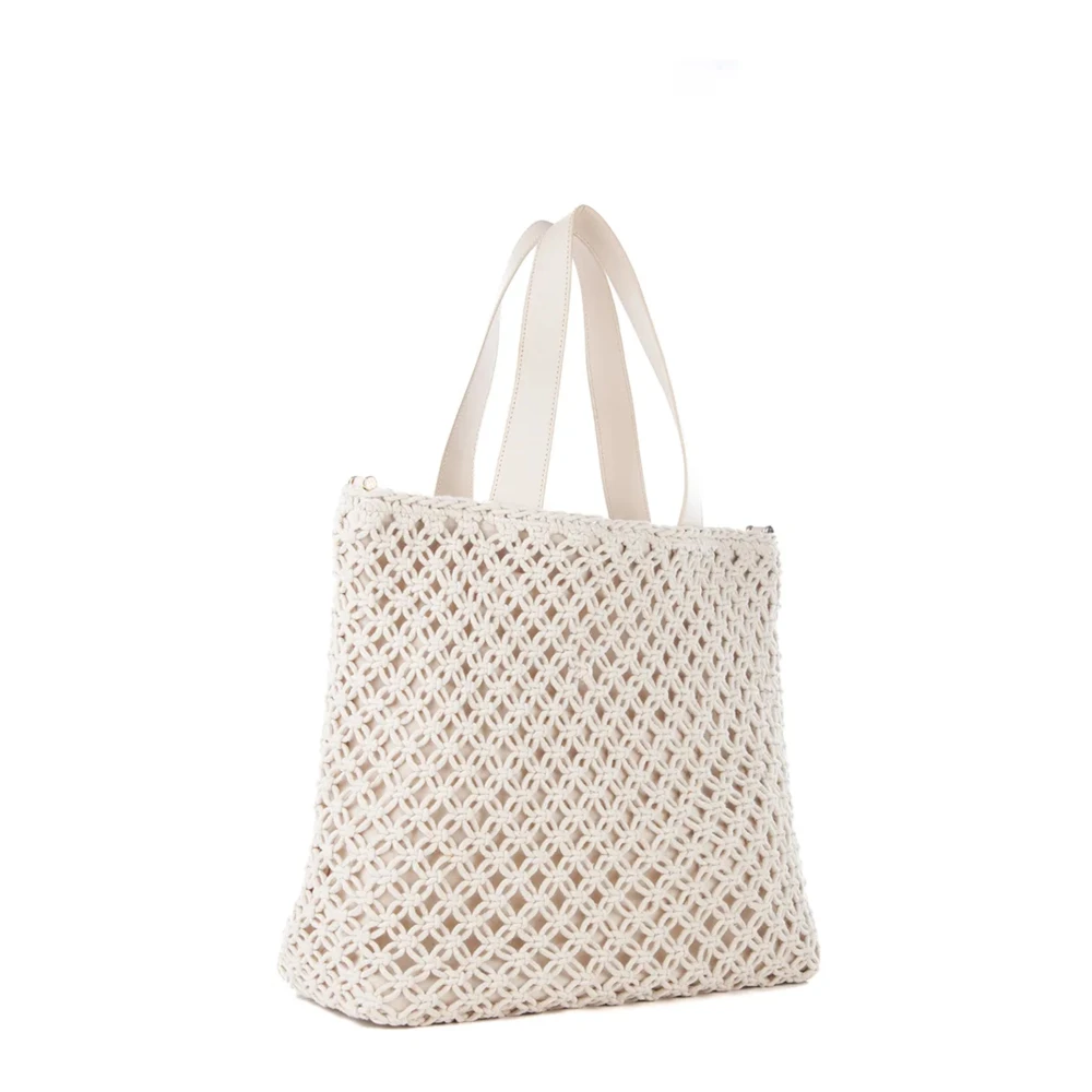 V73 Gevlochten Tote Tas in Beige Dames