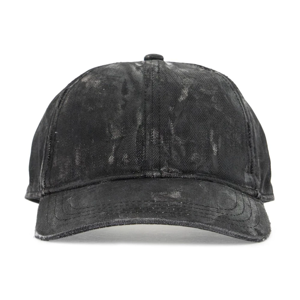 Diesel Versleten Denim Baseball Cap Black Heren