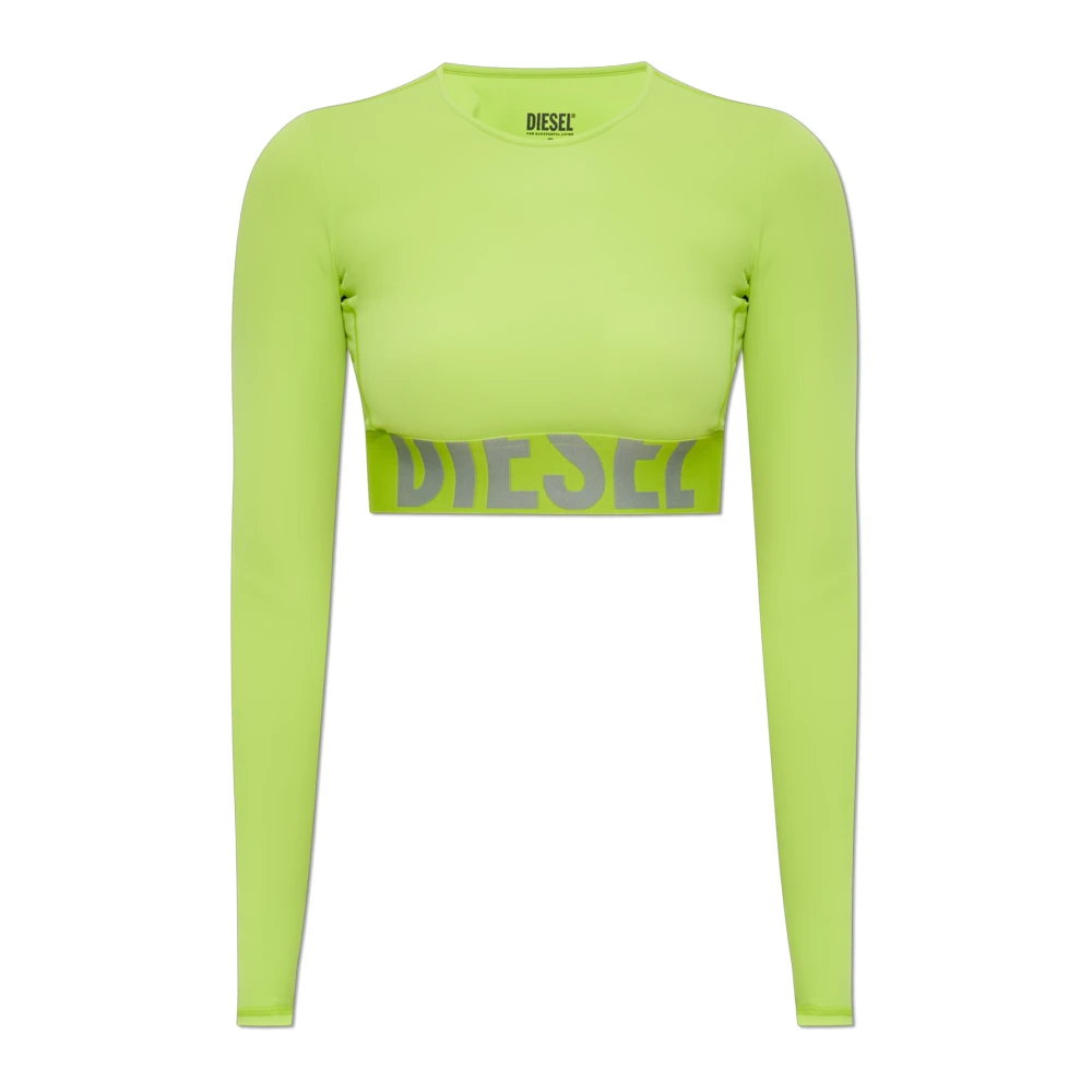 Diesel Kvinno Grön Toppar Dam, 2XS, Melissa-D-Pop Short Top