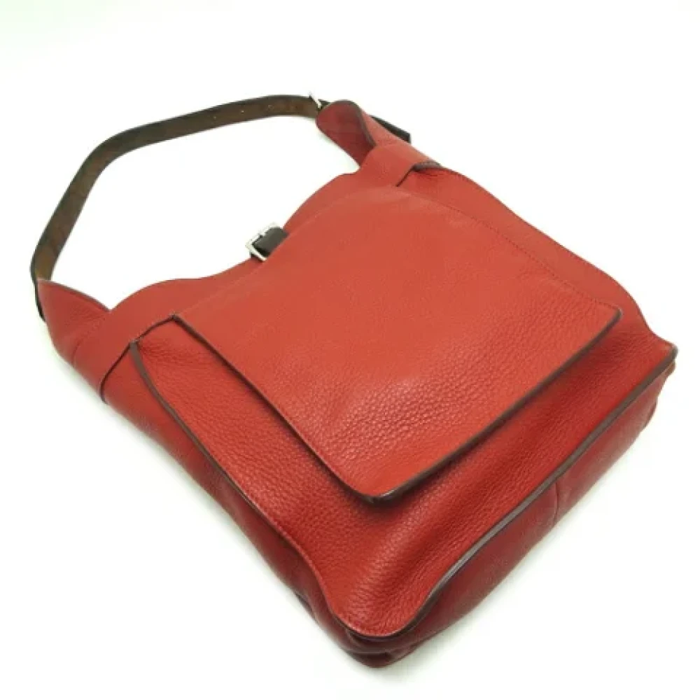 Hermès Vintage Pre-owned Leather shoulder-bags Red Dames