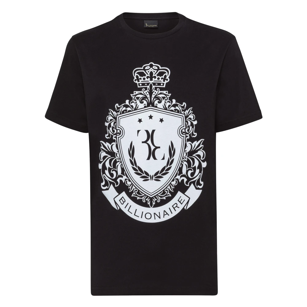 Billionaire Mannelijk Zwart T-Shirt Ronde Hals Crest