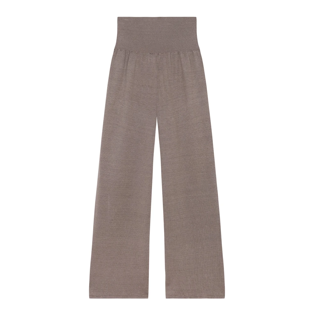 Cortana Botanica linnen gebreide broek mink Brown Dames