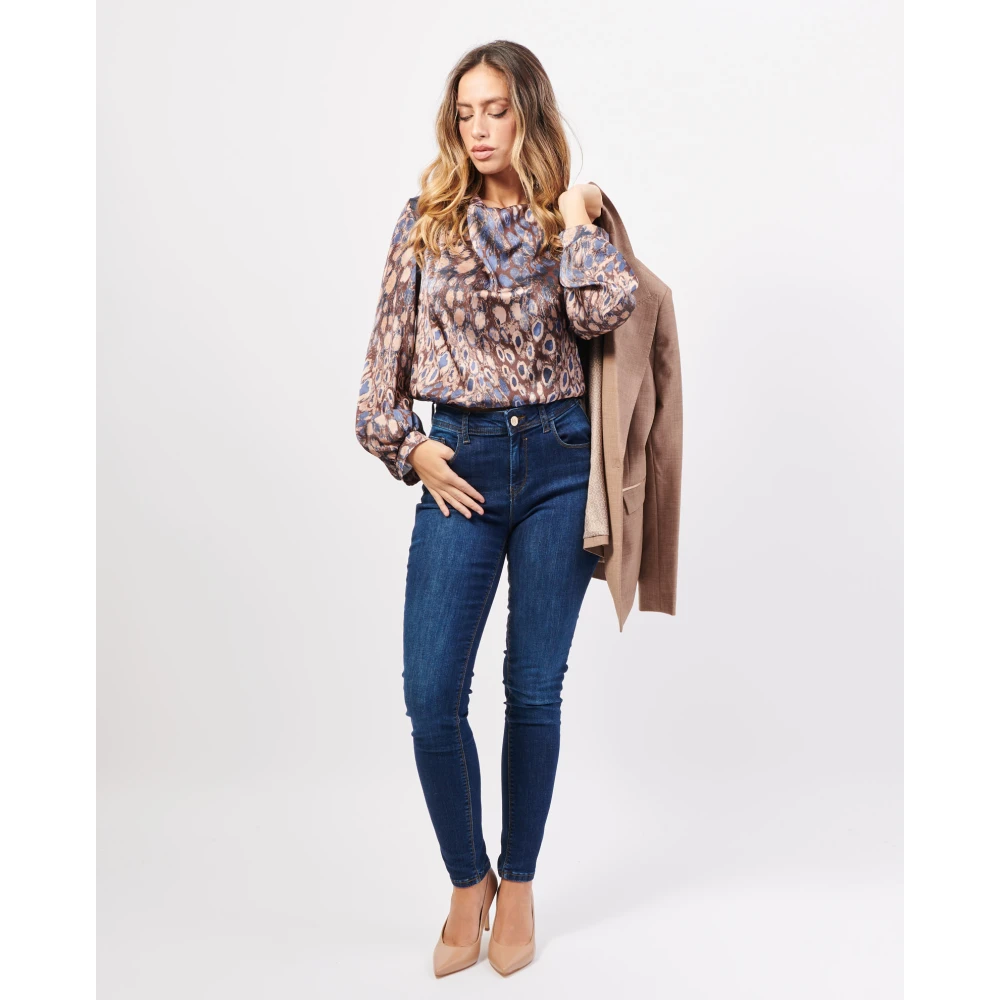 Gaudi Blauwe Skinny Jeans met Hoge Taille Blue Dames