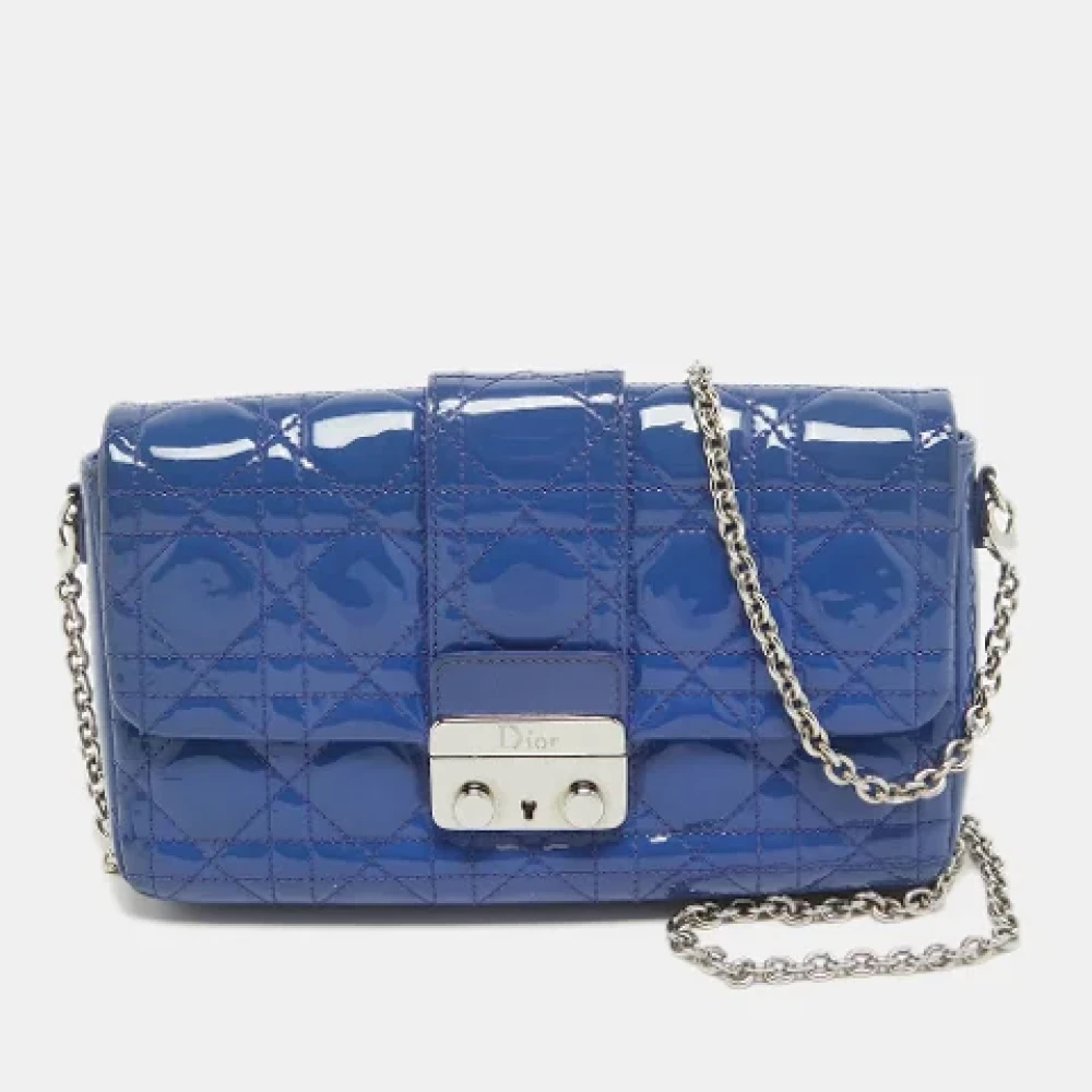 Dior Vintage Pre-owned Leather clutches Blue Dames