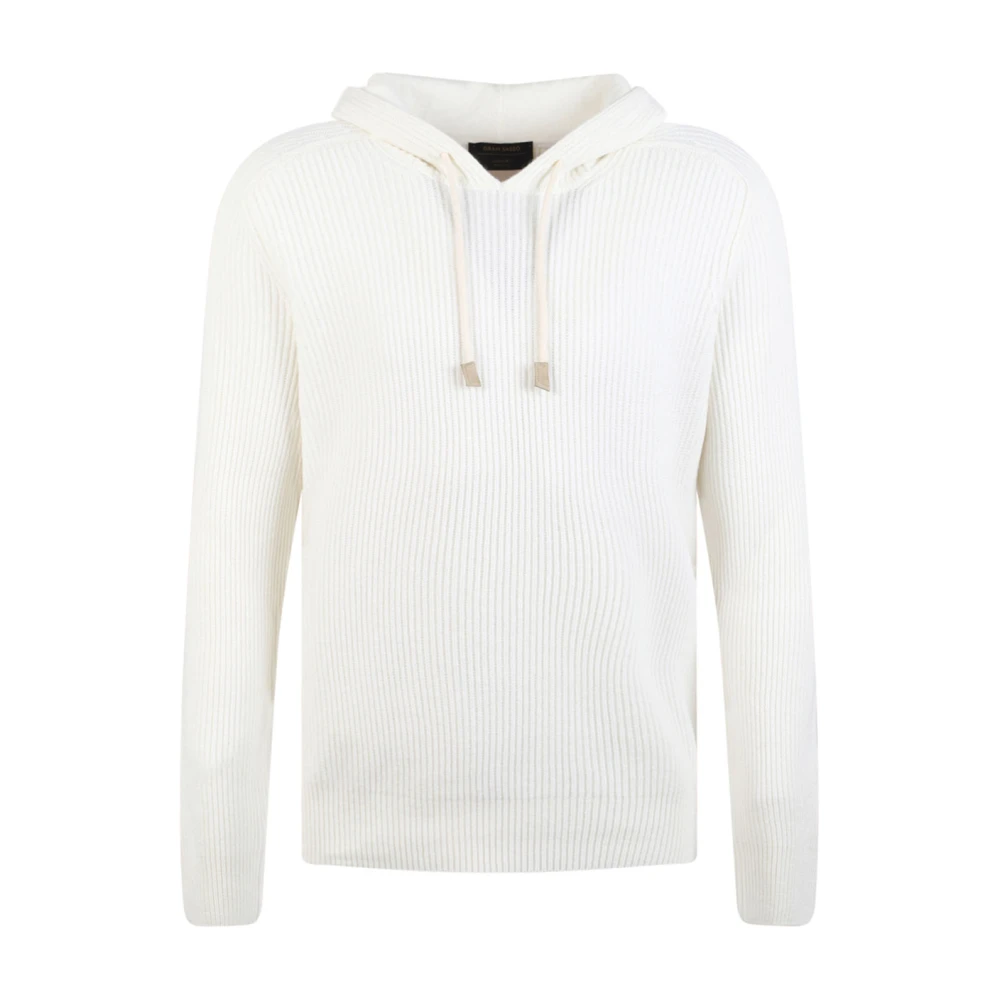 Gran Sasso Witte Geribbelde Sweatshirt Lange Mouwen White Heren