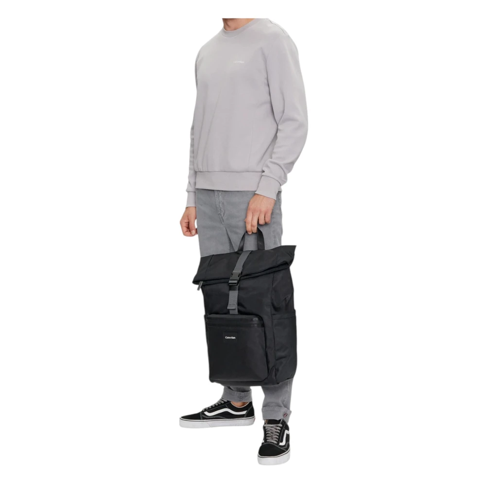 Calvin Klein Stijlvolle gespsluitingstas met zakken Black Heren