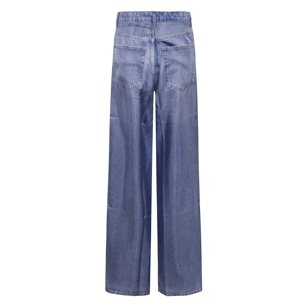 Pierre-Louis Mascia Aloe Wide Leg Trousers Blue Dames