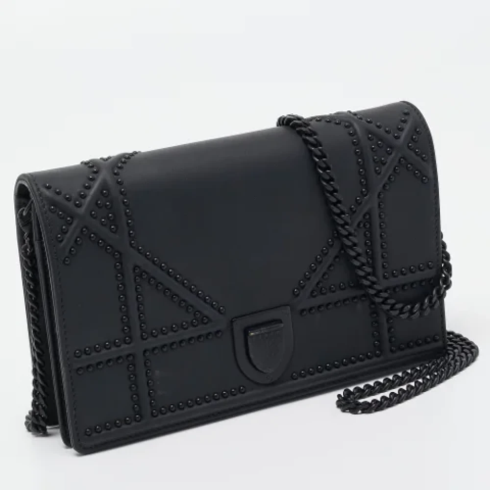 Dior Vintage Pre-owned Leather wallets Black Dames
