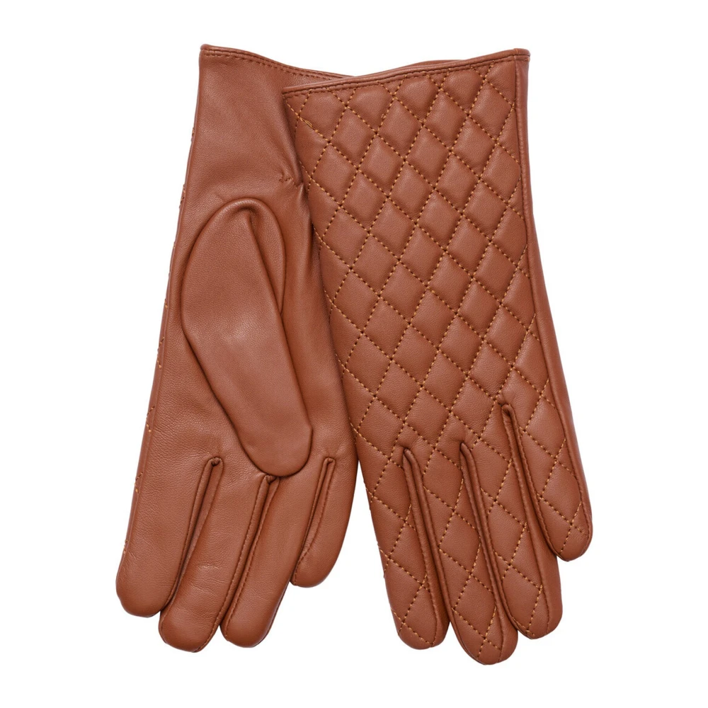 Btfcph Gewatteerde Leren Handschoenen Cognac Brown Dames