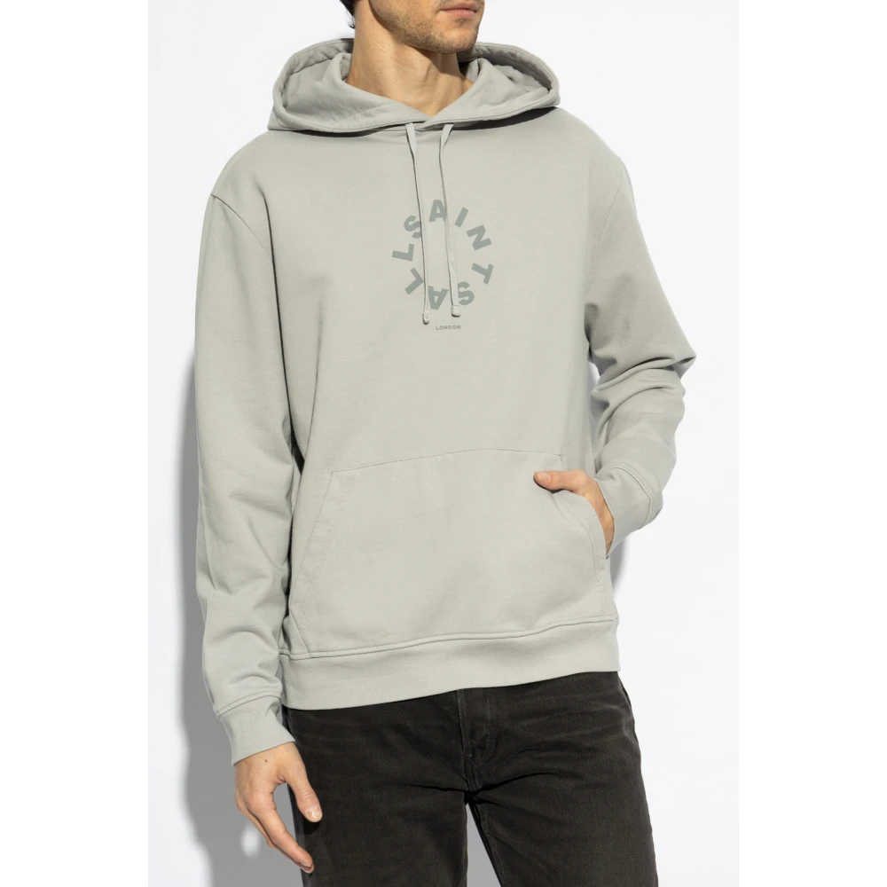AllSaints Tierra Hoodie Gray Heren