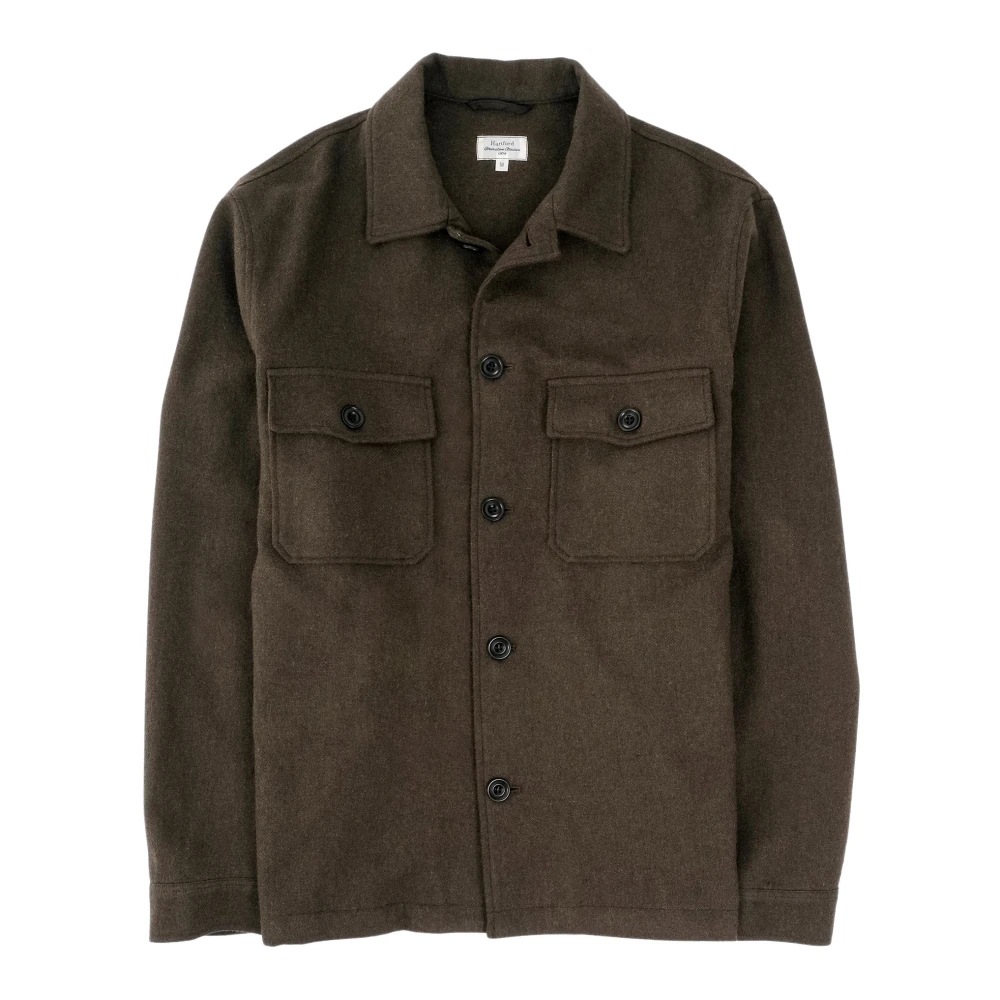 Hartford Flanell overshirt mångsidig säsongsmässig plagg förbättra garderob Green, Herr