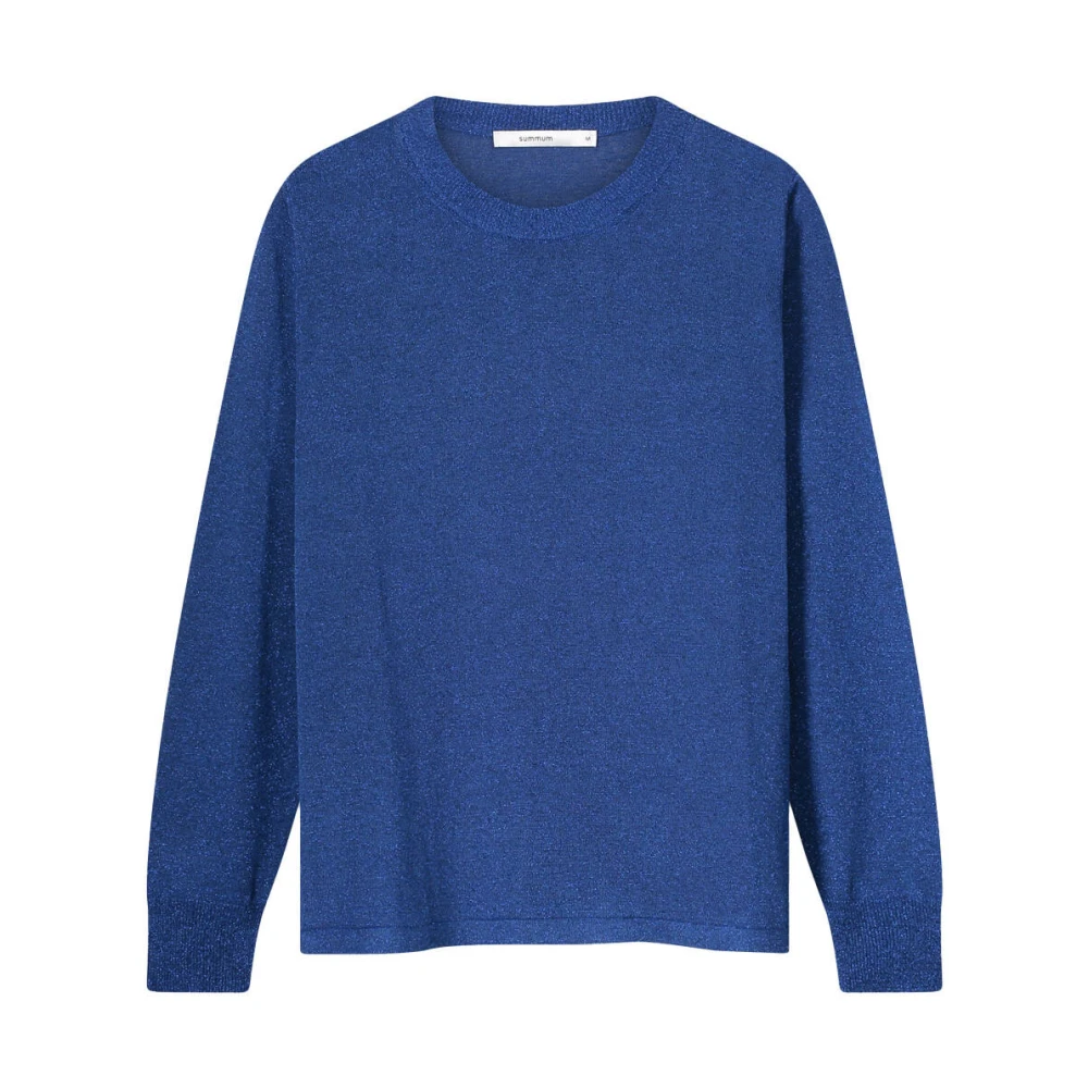 Summum Woman Lurex Gebreide Pullover Sweater Blue Dames