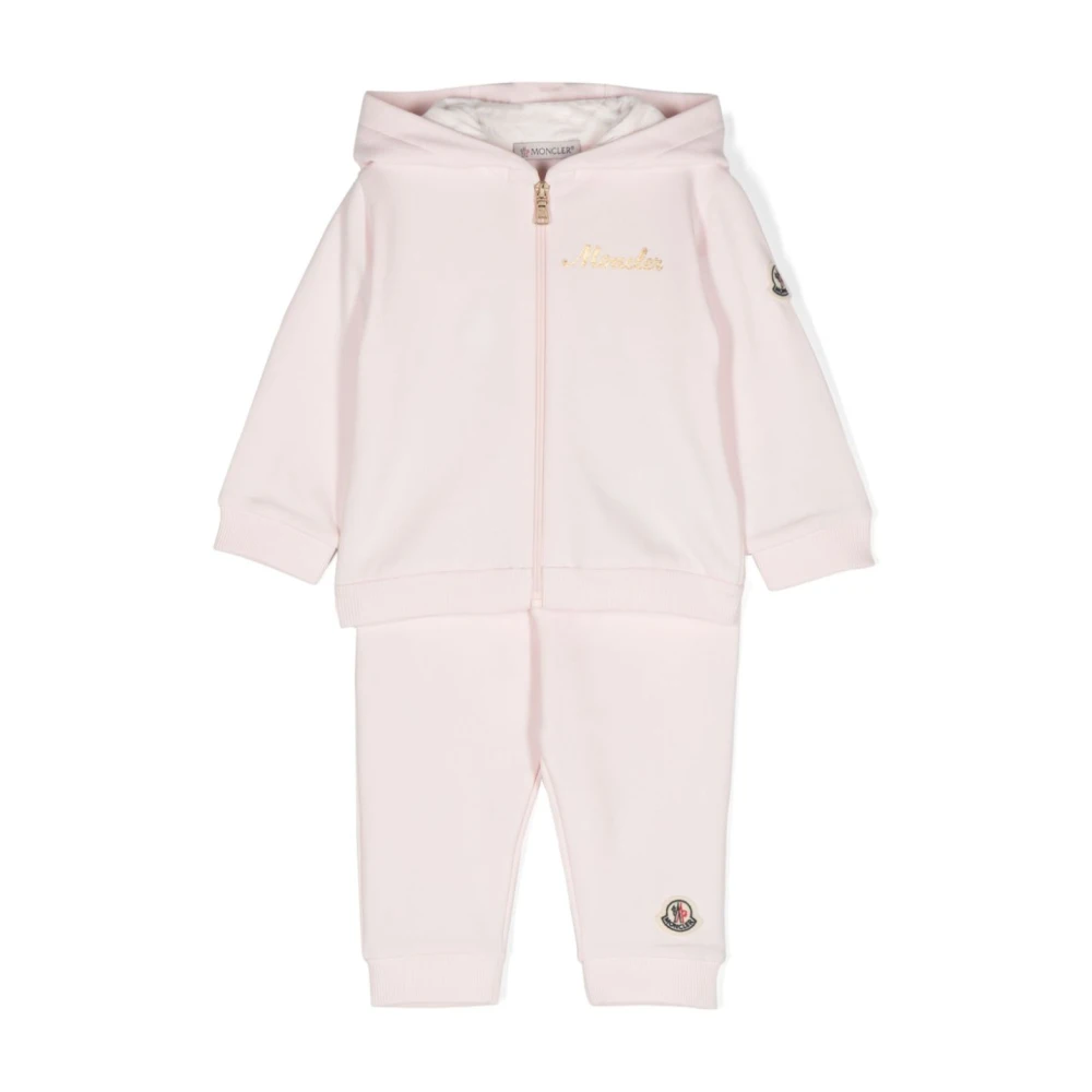 Moncler Rosa Jersey Hoodie och Byxor Set Pink, Flicka