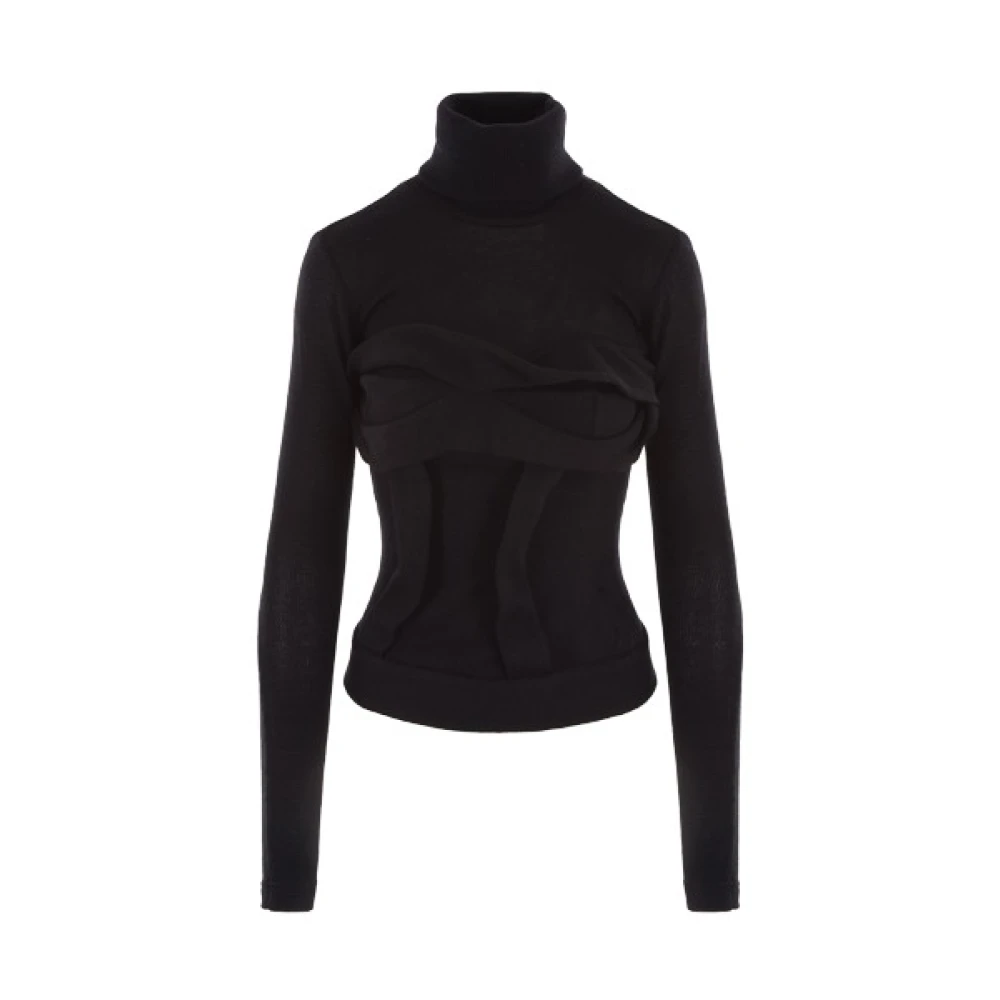 JordanLuca Zwarte wollen coltrui Black Dames